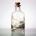 Exotic Landscapes: A Captivating Bottle Artwork With Mountains