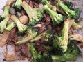 Beef and Broccoli Stir Fry Cooked in the Wok Royalty Free Stock Photo