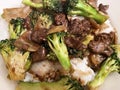 Beef and Broccoli Stir Fry With Rice Dinner Royalty Free Stock Photo