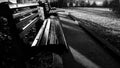 Benches in the central park Royalty Free Stock Photo