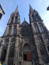 Big black cathedral in Clermont-Ferrand in France