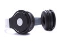 Photo of black headphones on white background Royalty Free Stock Photo