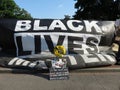 Black Lives Matter Banner in Washington DC Royalty Free Stock Photo