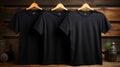 Photo black tshirts with copy space to mocup