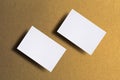 Photo of blank business cards. Mock-up template for branding identity. For graphic designers presentations and Royalty Free Stock Photo