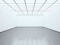 Photo blank white empty room contemporary gallery. Modern open space expo with concrete floor. Place for business Royalty Free Stock Photo