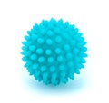 Photo of blue ball with spikes for training isolated on white background Royalty Free Stock Photo