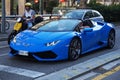 Blue Lamborghini in Barcelona Spain