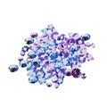 Photo of blue and purple diamonds isolated on white Royalty Free Stock Photo