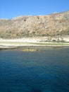 Beautiful blue sea water and rock on the beach