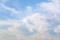 Photo of blue sky and white clouds or cloudscape.