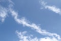 photo of blue sky and white clouds, sunny day. Used as a background. Royalty Free Stock Photo