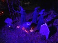 Blue Witches at night on Halloween on October Royalty Free Stock Photo