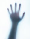 Paranormal human ghost hand on white background.