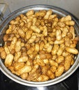 Photo of boiled peanut food in a plate container