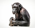 photo of bonobo isolated on white background. Generative AI