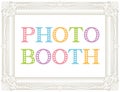 White antique frame. photo booth.
