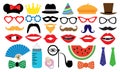 Photo booth accessory collection. Props retro party set