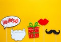 Photo booth colorful props for christmas party Royalty Free Stock Photo