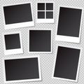 Photo booth Photo Frame templates with transparent shadow. Royalty Free Stock Photo