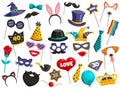 Photo Booth Party Icon Set Royalty Free Stock Photo