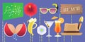 Photo booth props collection for party vector Royalty Free Stock Photo