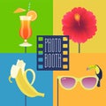 Photo booth props icon set vector illustration Royalty Free Stock Photo