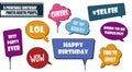Photo booth props set for birthday party vector illustration