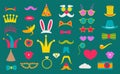 Photo booth props set vector illustration Royalty Free Stock Photo