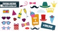 Photo booth props set vector illustration Royalty Free Stock Photo