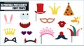 Photo booth props vector illustration