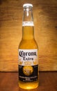 Photo of a bottle of Corona Extra Beer.