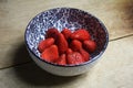 a bowl of fresh strawberries Royalty Free Stock Photo