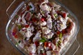 Bowl of freshly made kinilaw na tuna or raw fish salad Royalty Free Stock Photo