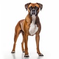 Symmetrical Boxer Dog Portrait With Bold Contrast And Rich Hues