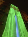 Bright Green Waterfall at the Georgetown Glow Exhibit