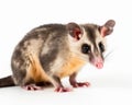 photo of brown four-eyed opossum isolated on white background. Generative AI Royalty Free Stock Photo