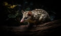 Photo of brown four-eyed opossum a small arboreal marsupial captured in its natural habitat. Generative AI Royalty Free Stock Photo