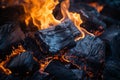 photo of Burning coals from fire generative AI