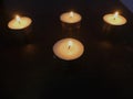 photo Burning tea light candle Royalty Free Stock Photo