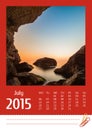 2015 photo calendar. July.