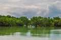 Photo of a calm lake that can be used for environmental purposes and mock up designs Royalty Free Stock Photo