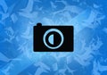 Photo camera aesthetic abstract icon on blue background Royalty Free Stock Photo