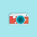 Photo camera. Banner in a digital painting - Vector