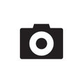 Photo camera - black icon on white background vector illustration for website, mobile application, presentation, infographic. Royalty Free Stock Photo