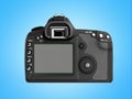 Photo camera 3d render on blue background Royalty Free Stock Photo