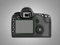 Photo camera 3d render on grey background Royalty Free Stock Photo