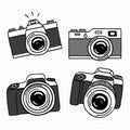 Photo camera doodle icon set. Hand drawn sketch. Vector illustation