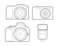 Photo camera flash silhouette icons