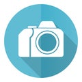Photo camera flat design vector icon, photography concept illustration Royalty Free Stock Photo